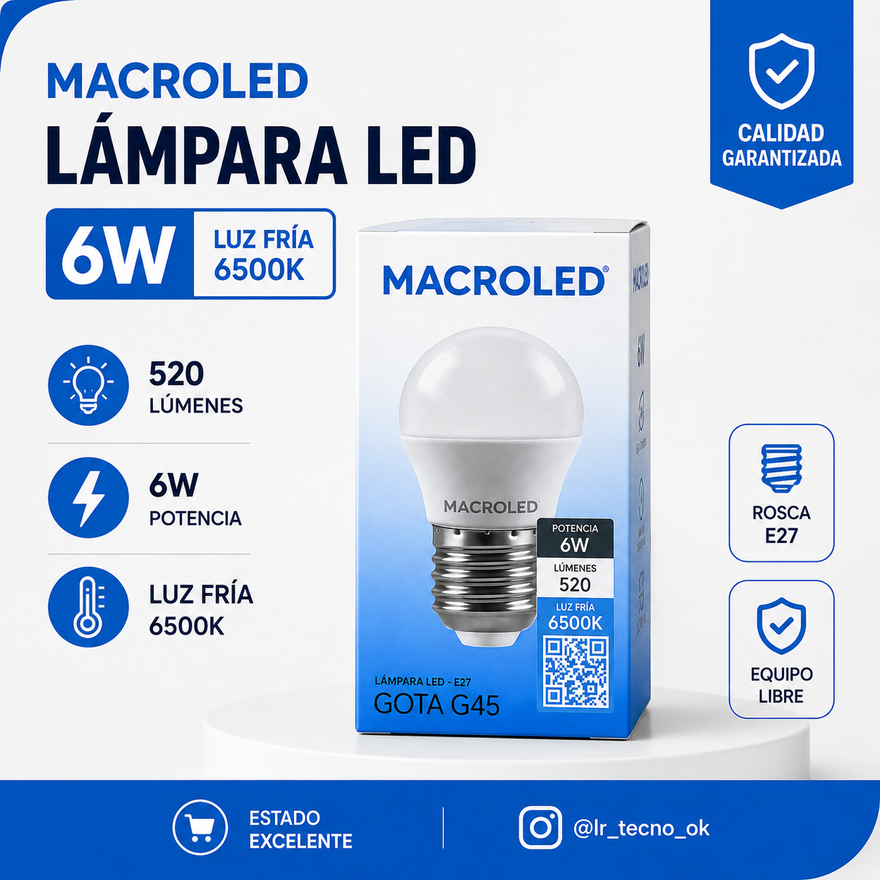 LAMPARA 6W LUZ FRIA